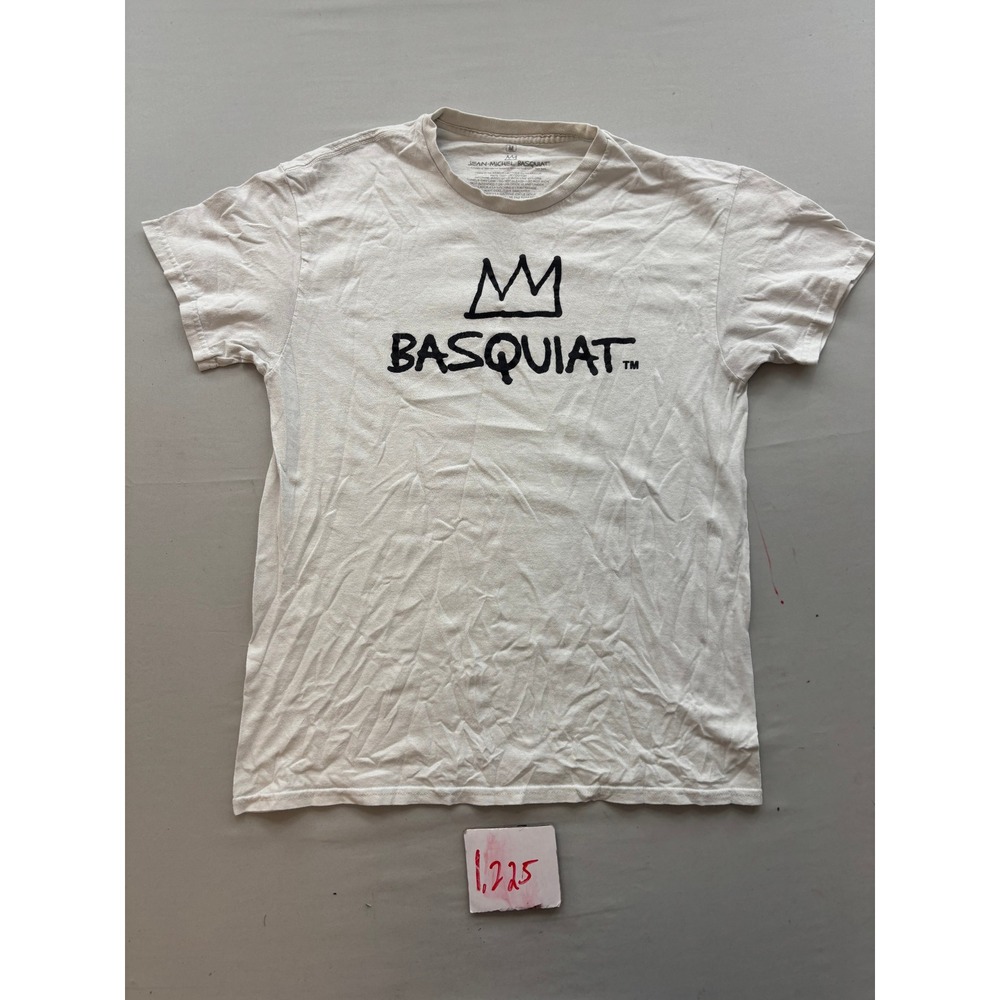 Jean-Michel Basquiat Graphic T-Shirt Mens Medium White Crown Art Print Tee